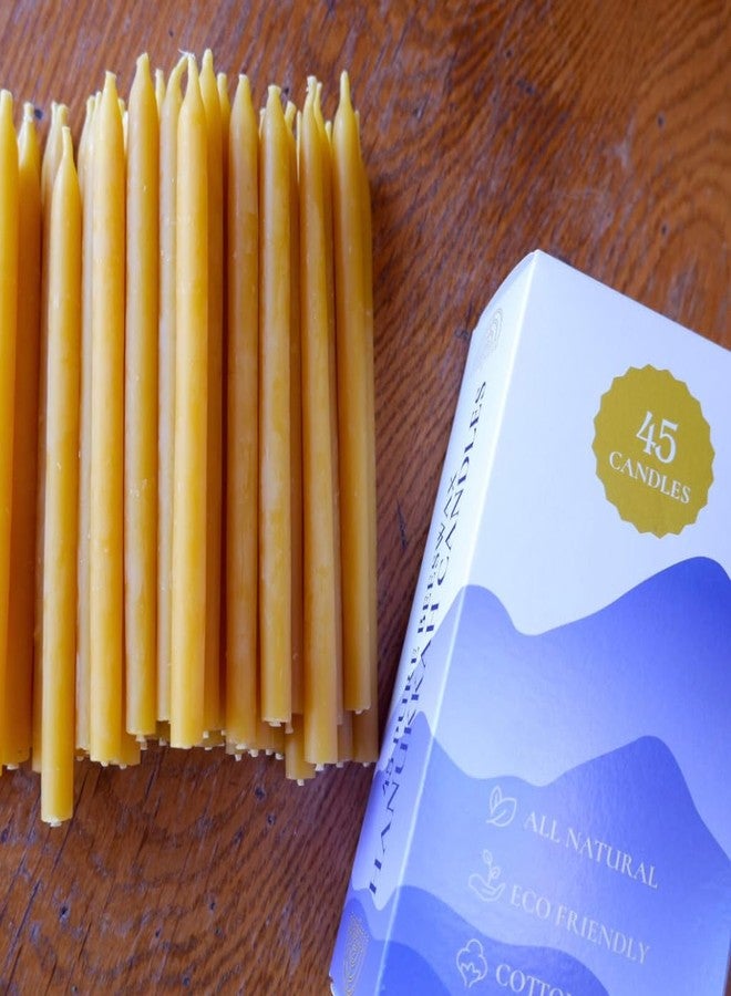 Candlestock Beeswax Hanukkah Candle - Woodstock Hand Made Natural Candles - 45 Per Box - Image 5